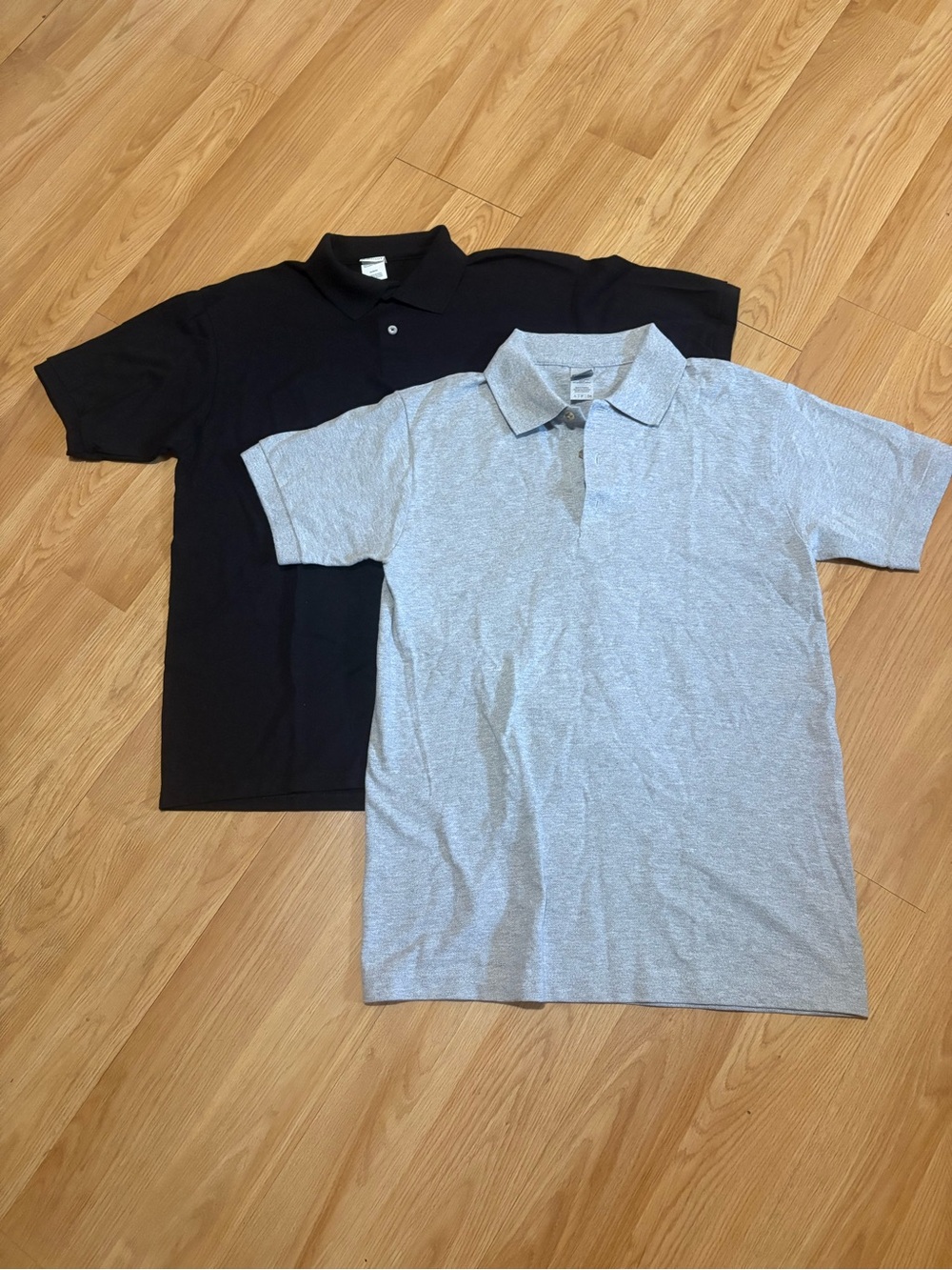 Hanes Black Short-Sleeve Polo with Chest Pocket